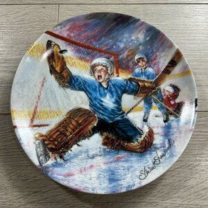 Vintage Stewart Sherwood 1990 “Goalie Save” Hockey Plate Collectable